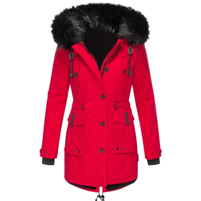 Stylish Women's Winter Coat - Elise-Red-S-The Livary