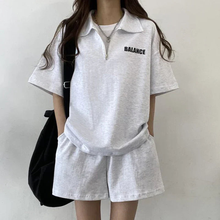 Summer two-piece for women - Yuna-Light grey-S-The Livary