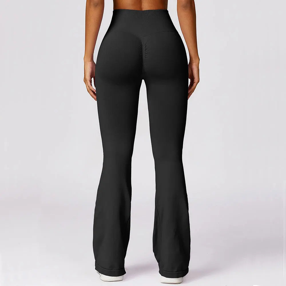 Seamless Flared Yoga Legging - Elara-Black-S-The Livary