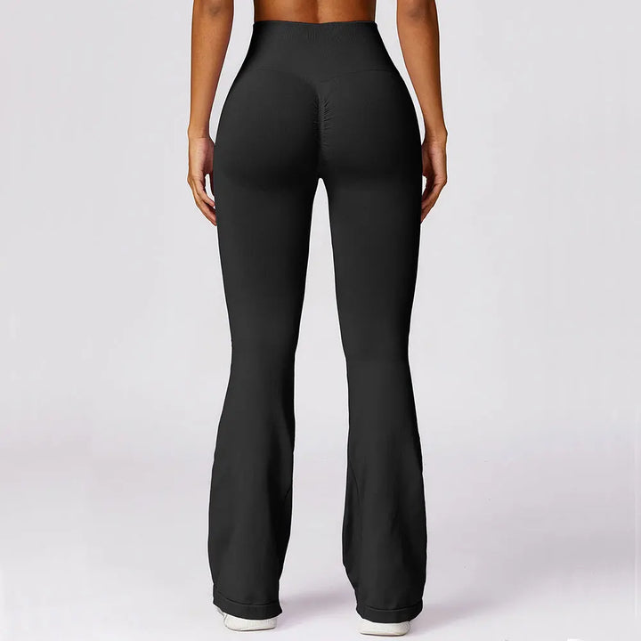 Seamless Flared Yoga Legging - Elara-Black-S-The Livary