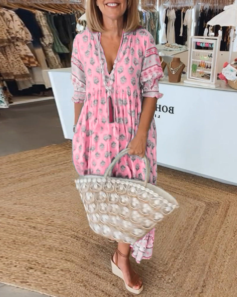 Radiant summer dress – Fleur-Pink-S-The Livary