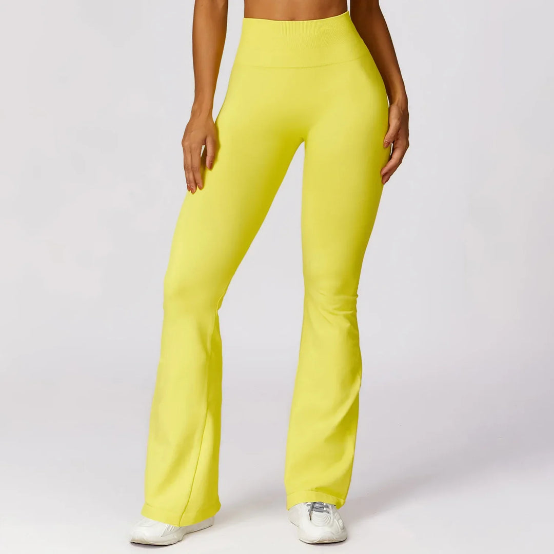 Seamless Flared Yoga Legging - Elara-Yellow-S-The Livary