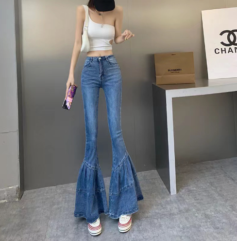High Waisted Flared Jeans - Mia-Blue-26-The Livary