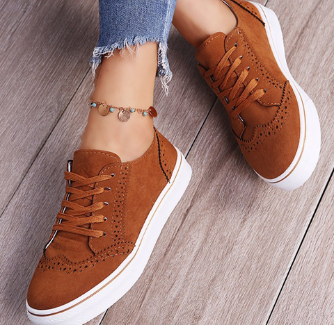 Stylish and Comfortable Women's Sneakers - LunaWalk-Brown-3.5-The Livary