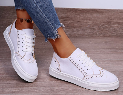 Stylish and Comfortable Women's Sneakers - LunaWalk-White-3.5-The Livary