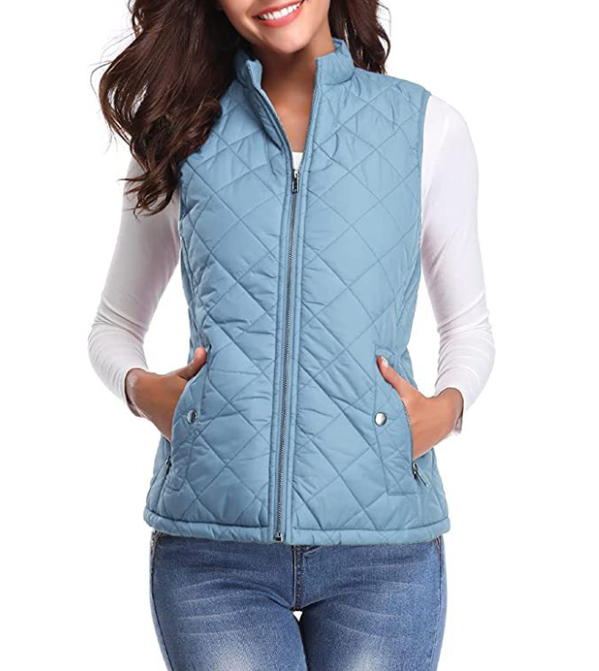 Lightly Padded Stylish Women's Bodywarmer - Lara-Light blue-S-The Livary