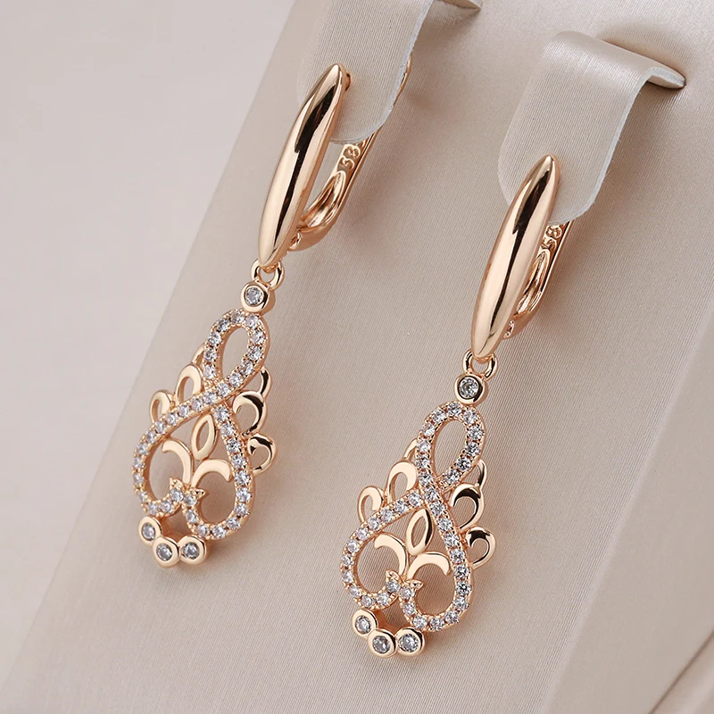 Stylish Earrings with Zirconia in Gold - Lyra-The Livary