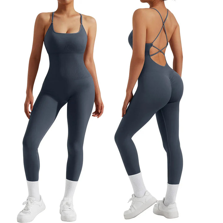 All-Season Women's Fitness Jumpsuit - Nova-Grey-S-The Livary