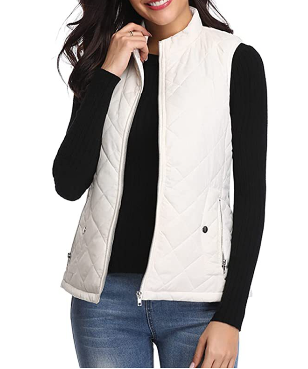 Lightly Padded Stylish Women's Bodywarmer - Lara-White-S-The Livary