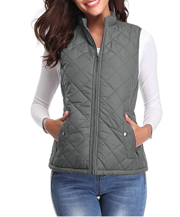 Lightly Padded Stylish Women's Bodywarmer - Lara-Grey-S-The Livary