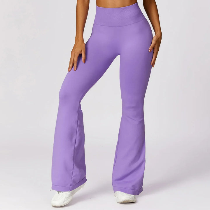 Seamless Flared Yoga Legging - Elara-Purple-S-The Livary