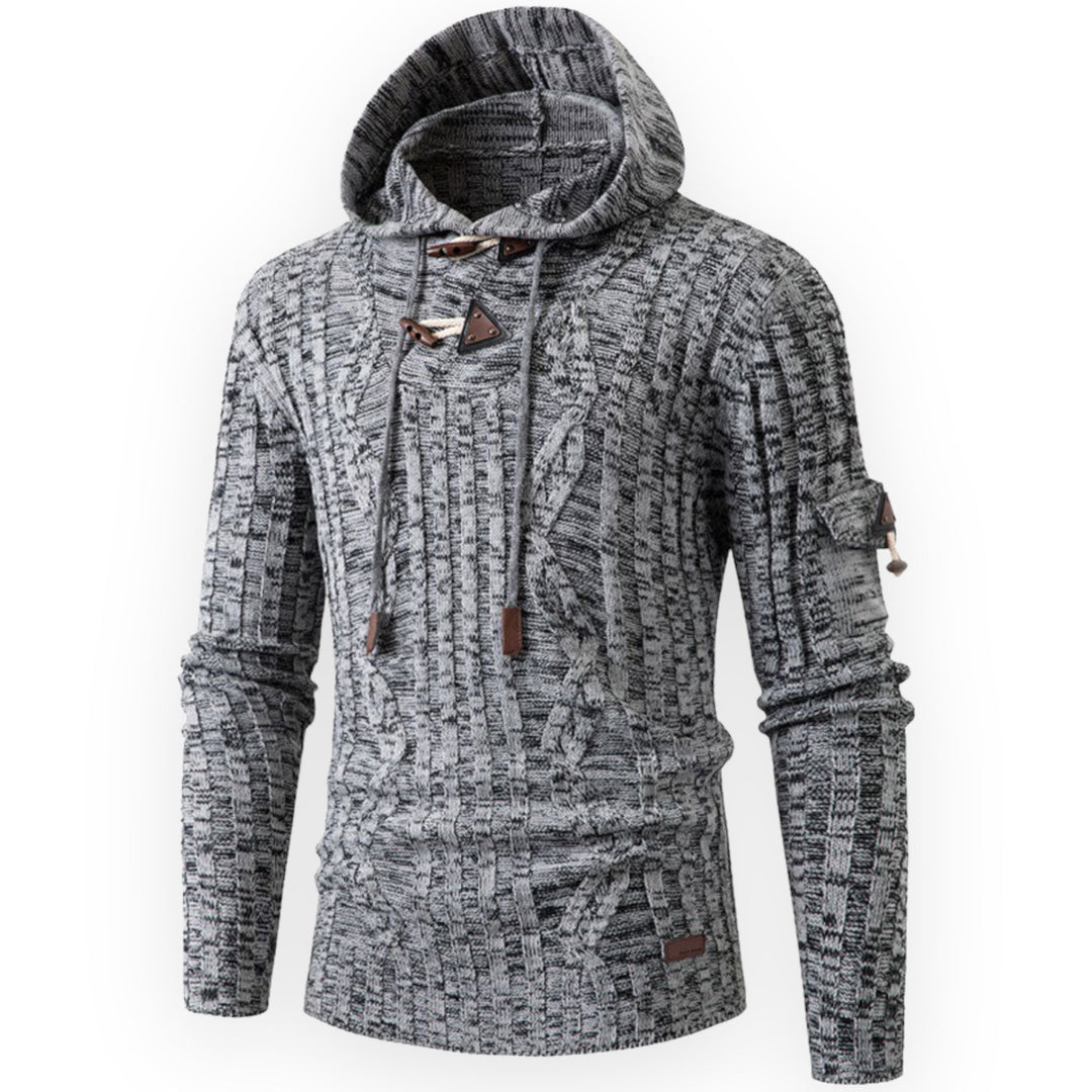 Stylish Warm Fleece Hoodie for Men - AlpineTrail-Light grey-S-The Livary