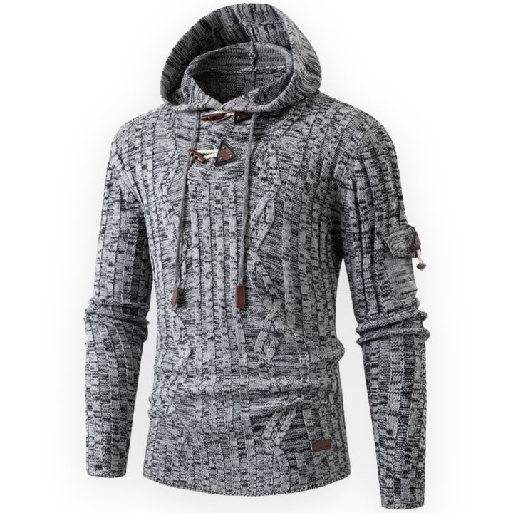 Stylish Warm Fleece Hoodie for Men - AlpineTrail-Light grey-S-The Livary