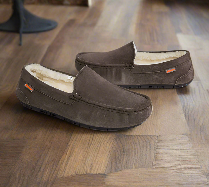 Warm Men's Slippers – Joris-Dark brown-7-The Livary