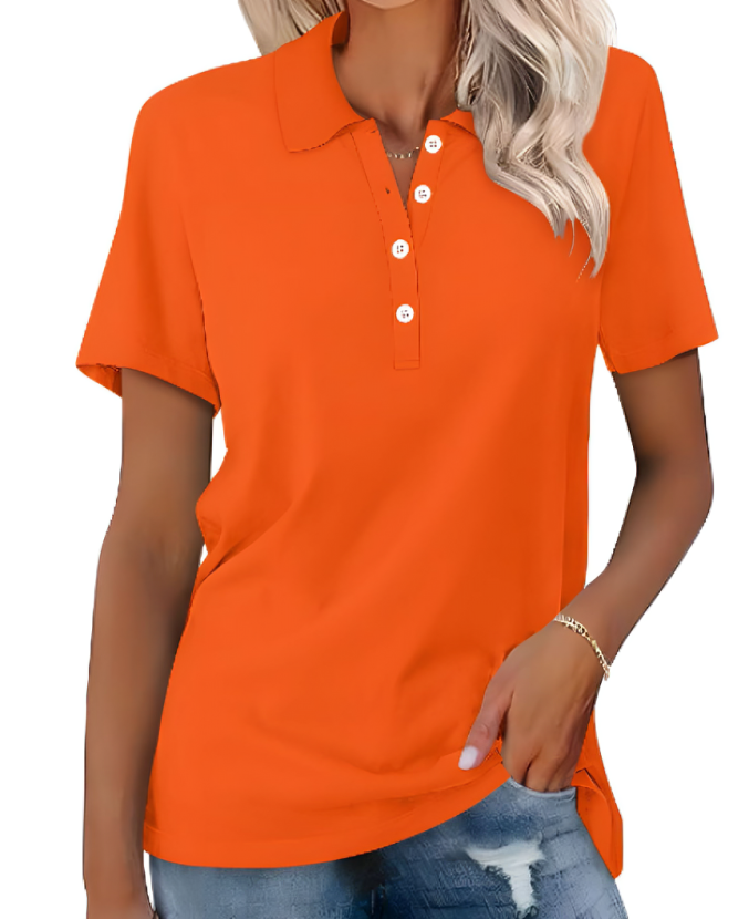 Sustainable Ladies Polo Shirt – Nova-Orange-S-The Livary