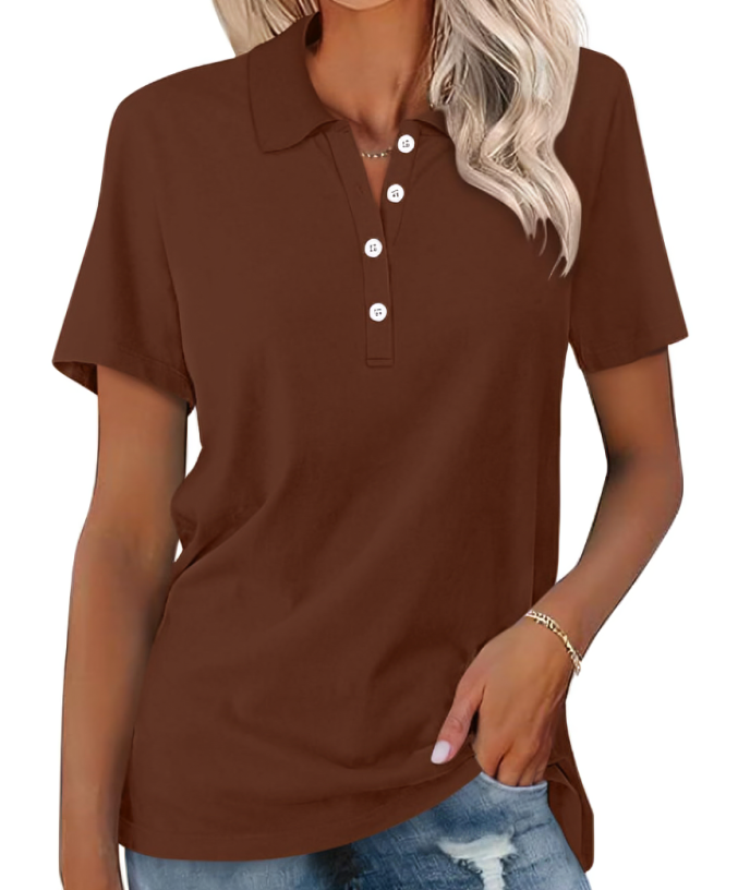 Sustainable Ladies Polo Shirt – Nova-Brown-S-The Livary