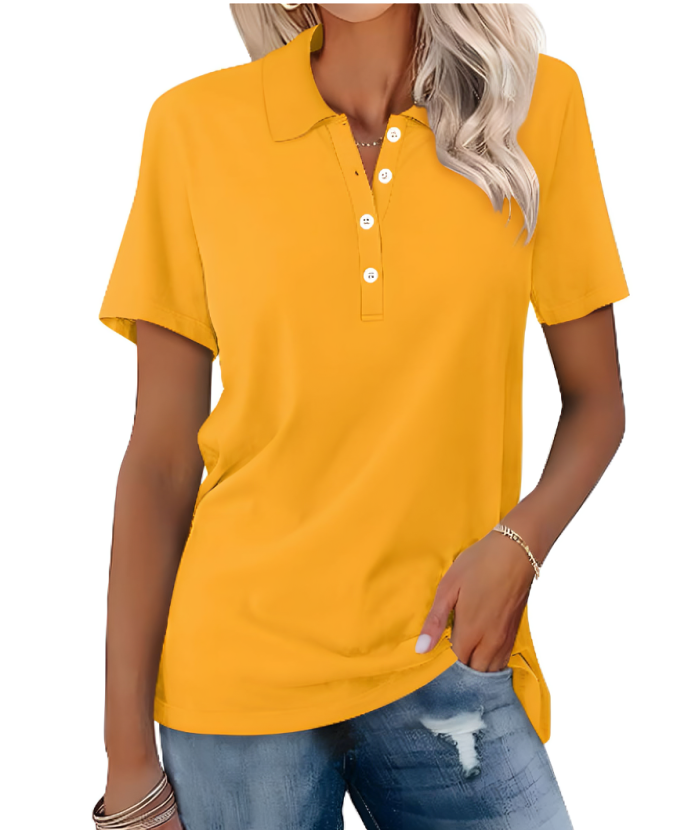 Sustainable Ladies Polo Shirt – Nova-Yellow-S-The Livary