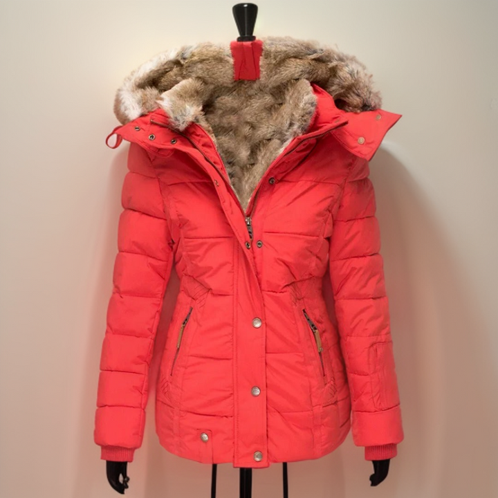 Comfortable Warm Women's Winter Coat - Elodie-Red-S-The Livary