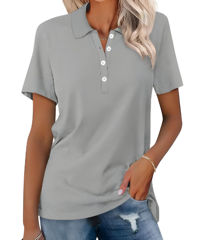 Sustainable Ladies Polo Shirt – Nova-Grey-S-The Livary