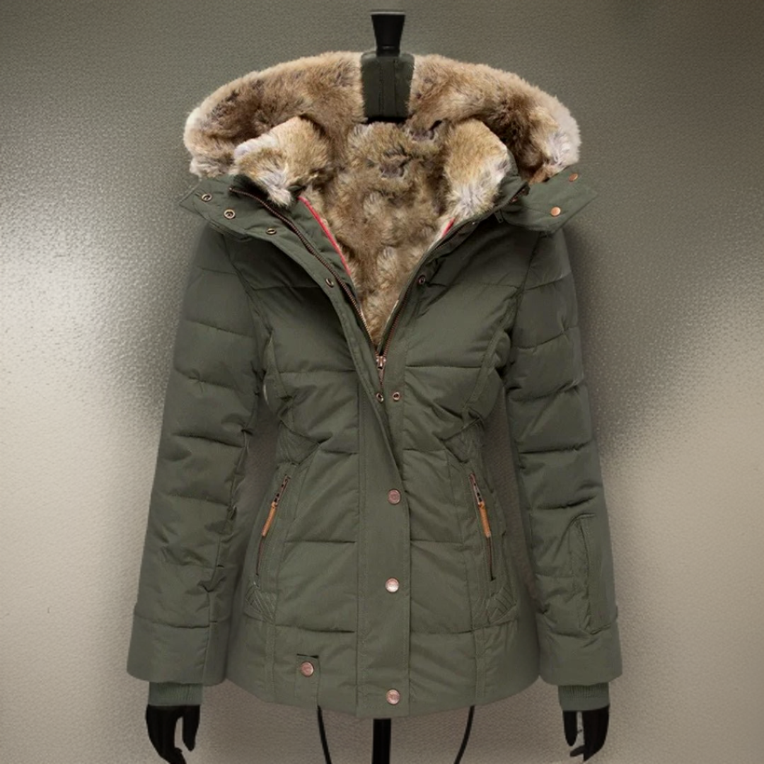 Comfortable Warm Women's Winter Coat - Elodie-Green-S-The Livary