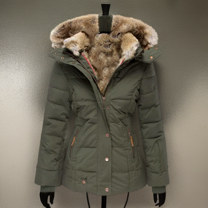 Comfortable Warm Women's Winter Coat - Elodie-Green-S-The Livary