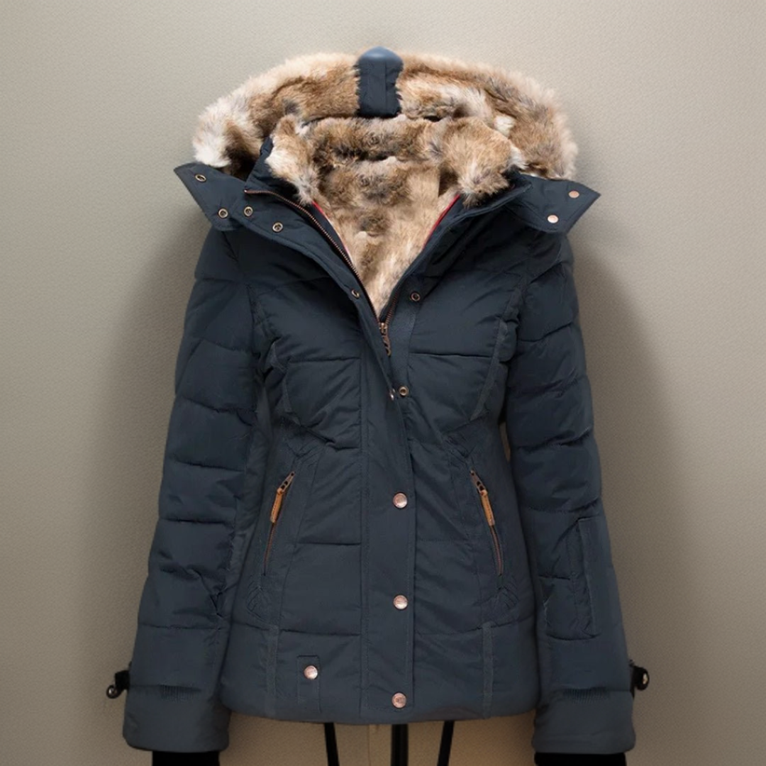 Comfortable Warm Women's Winter Coat - Elodie-Dark blue-S-The Livary