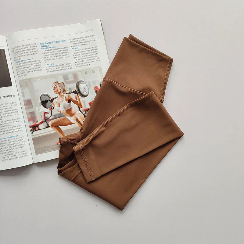 High Waist Hip Lift Yoga Legging - Aria-Brown-S-The Livary