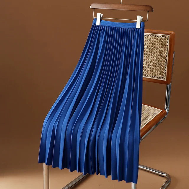 Pleated A-line skirt – Aurelia-Blue-S-The Livary