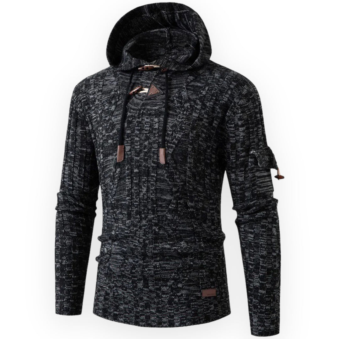 Stylish Warm Fleece Hoodie for Men - AlpineTrail-Dark grey-S-The Livary