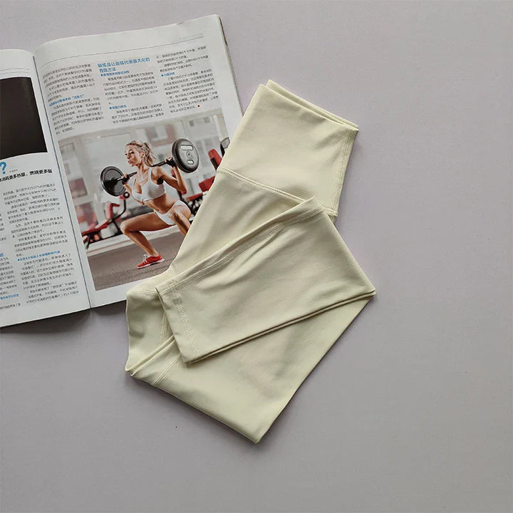 High Waist Hip Lift Yoga Legging - Aria-Beige-S-The Livary