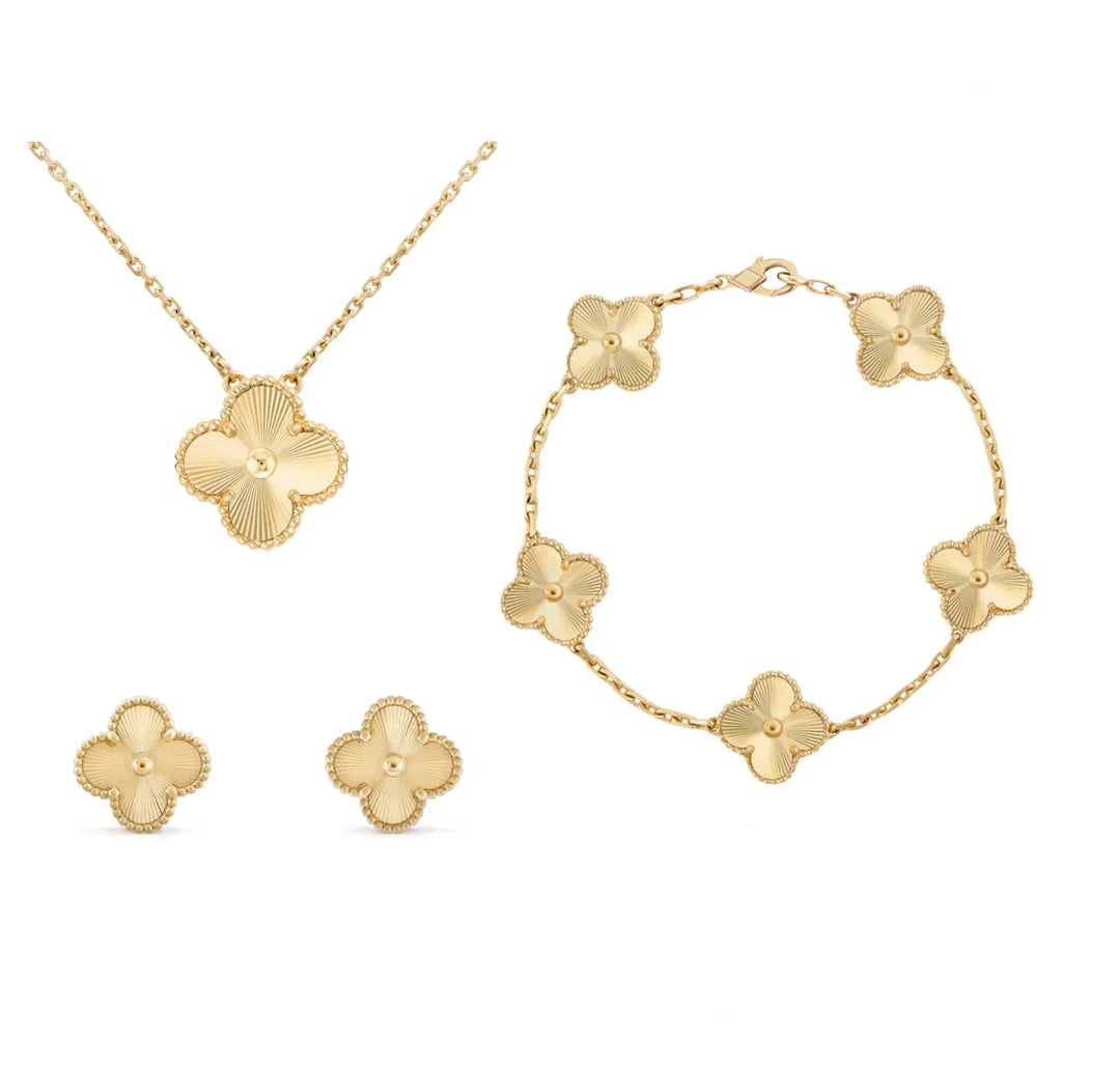 Stylish Clover Jewellery Set – Aurora-Gold-The Livary