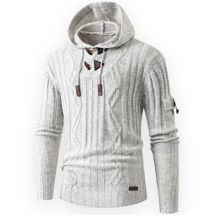 Stylish Warm Fleece Hoodie for Men - AlpineTrail-White-S-The Livary