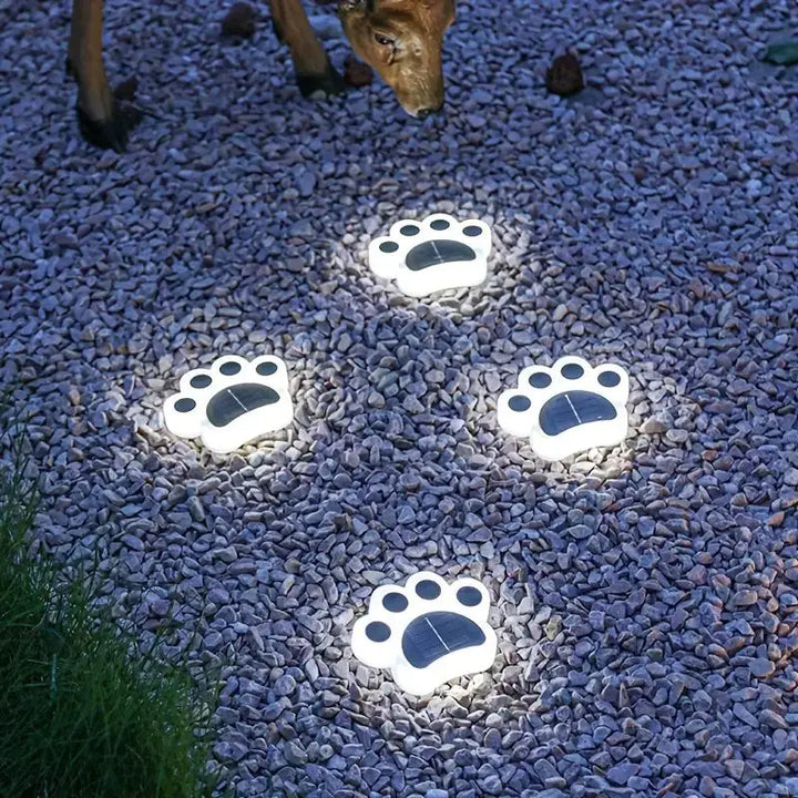 Wireless Solar Footprint Garden Lighting - PawsGlow-Warm wit-The Livary