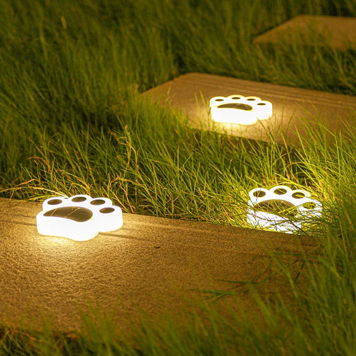 Wireless Solar Footprint Garden Lighting - PawsGlow-Warm wit-The Livary