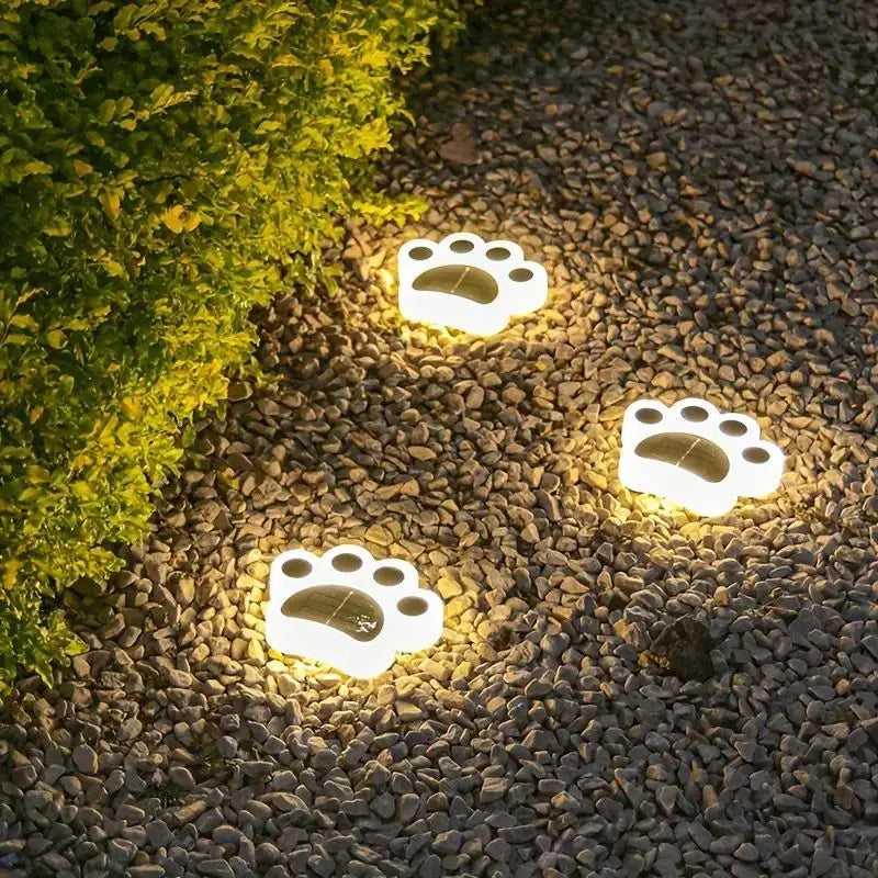 Wireless Solar Footprint Garden Lighting - PawsGlow-Warm wit-The Livary
