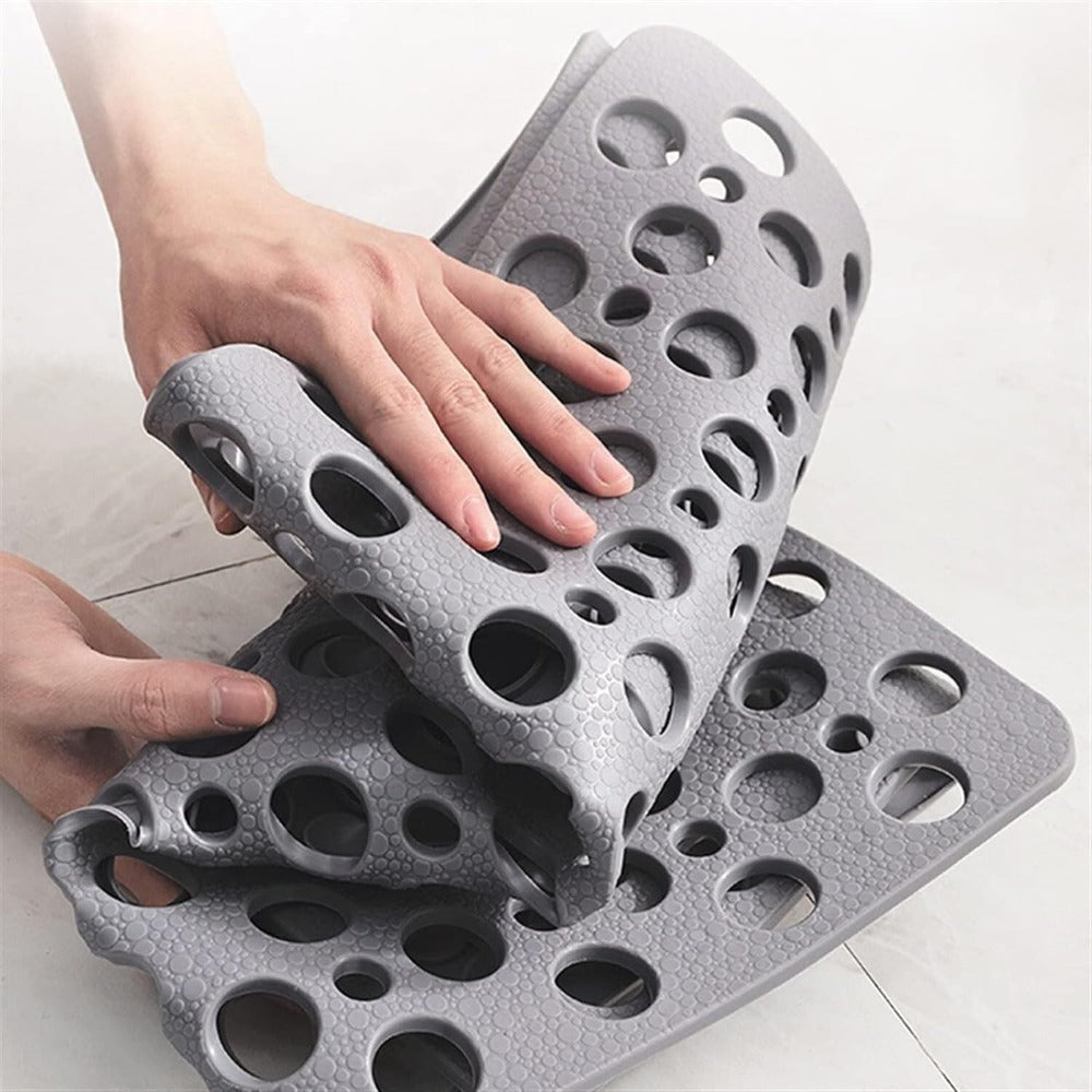 Anti-slip & Antibacterial Shower Mat – GripGuard-Grey-S (35x67CM)-The Livary