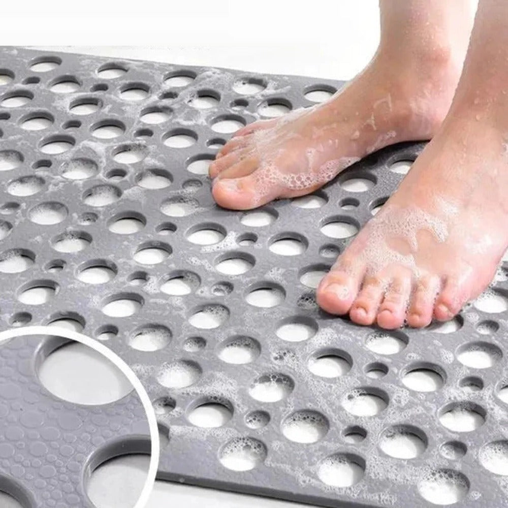 Anti-slip & Antibacterial Shower Mat – GripGuard-Grey-S (35x67CM)-The Livary