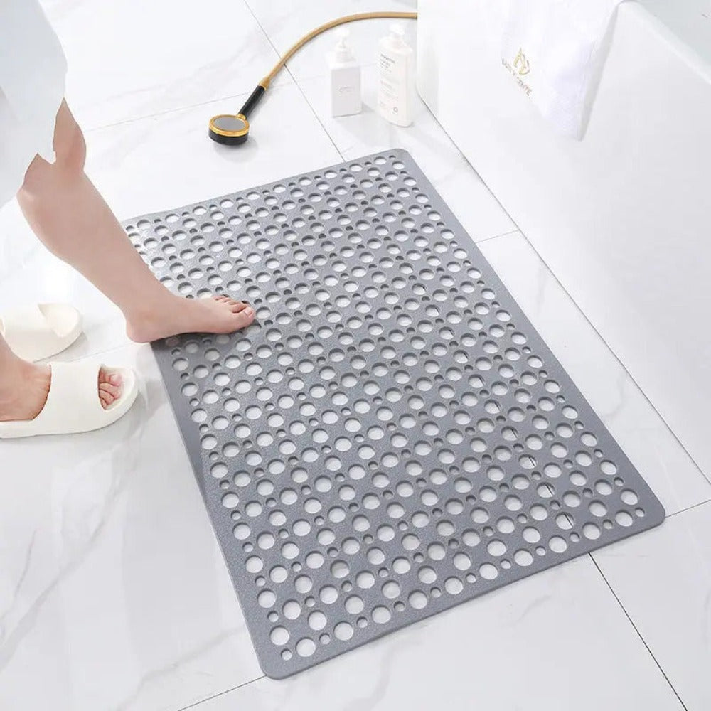 Anti-slip & Antibacterial Shower Mat – GripGuard-Grey-S (35x67CM)-The Livary