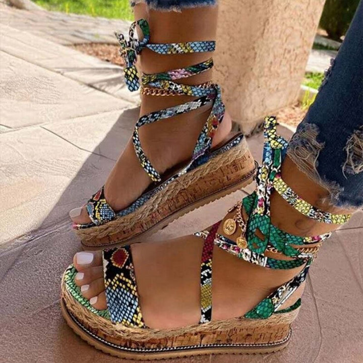 Comfortable ladies' comfort sandals with footbed & modern design - Amaya-Green-3-The Livary