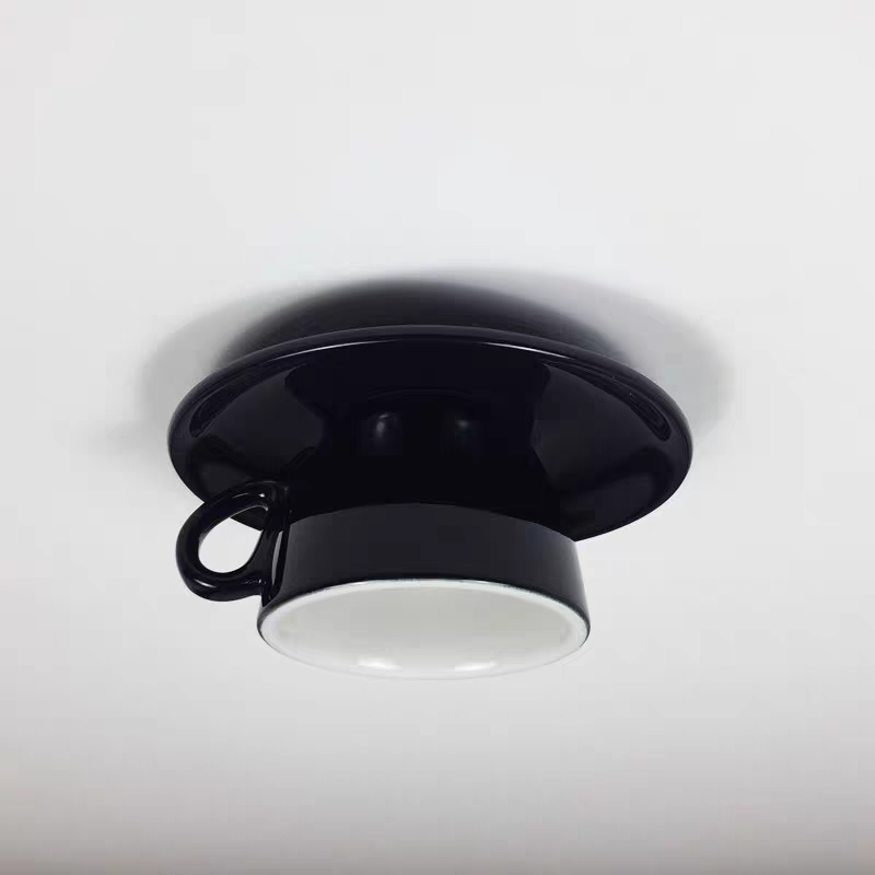 Coloured Ceramic Chandelier in Morandi Style - Viora-Black-The Livary
