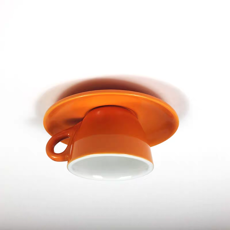 Coloured Ceramic Chandelier in Morandi Style - Viora-Orange-The Livary