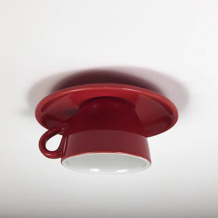Coloured Ceramic Chandelier in Morandi Style - Viora-Red-The Livary