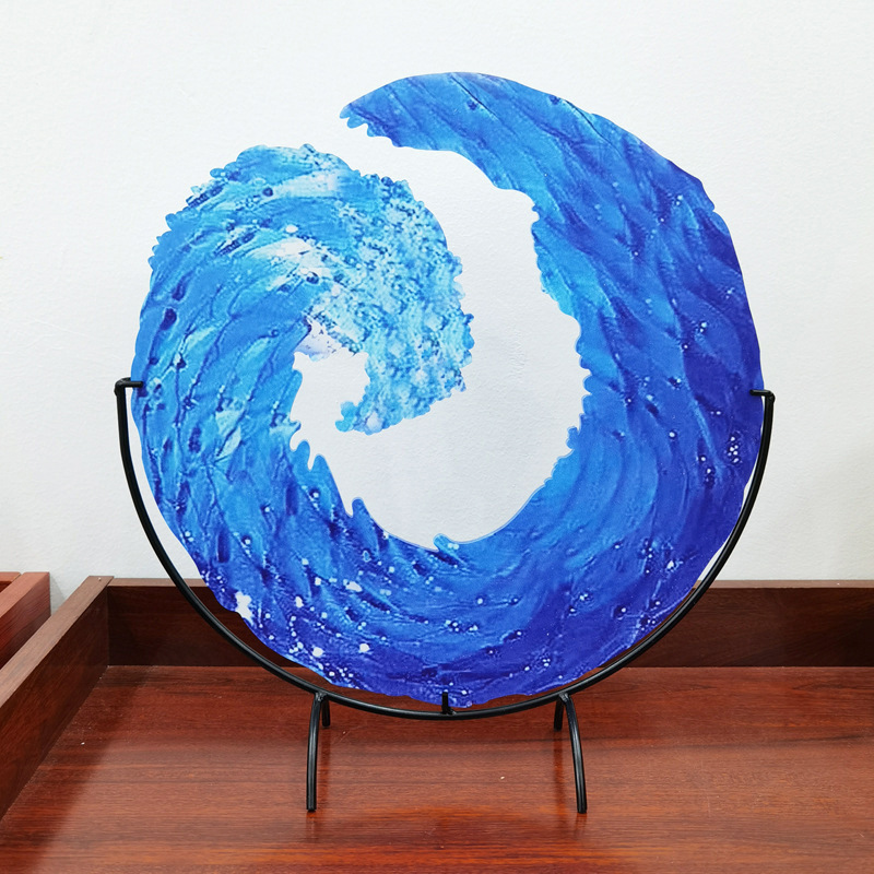 Glass Sculpture of Ocean Wave - AquaWave-Small - 5 in-The Livary