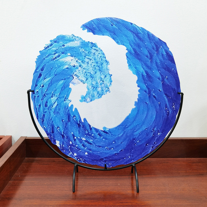 Glass Sculpture of Ocean Wave - AquaWave-Small - 5 in-The Livary