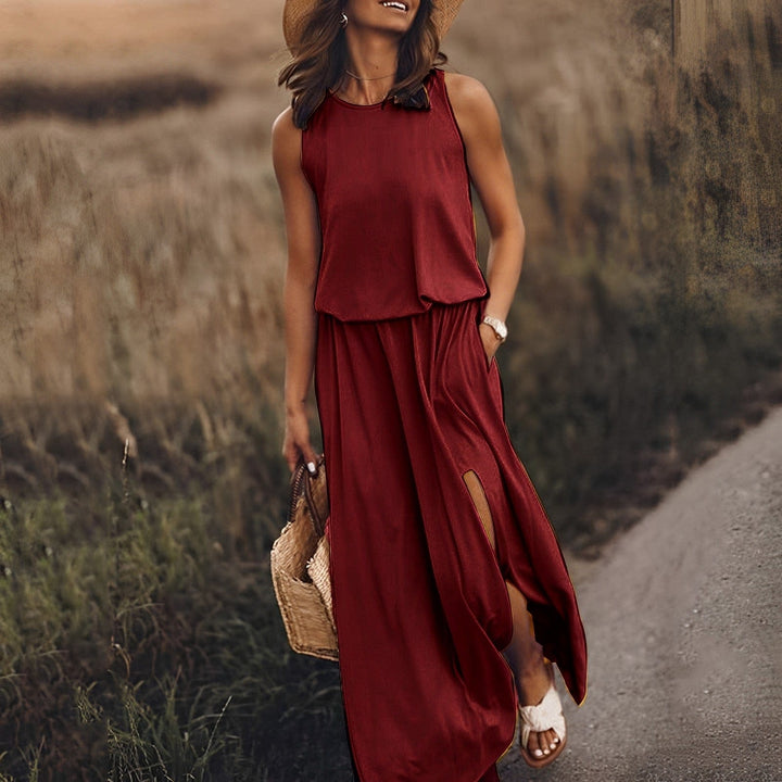 Colourful Stylish Summer Dress - Sophie Richter-Bordeaux red-S-50% DISCOUNT!-The Livary