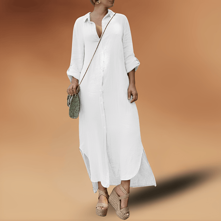 Linen Summer Dress - Maya-White-XS-The Livary