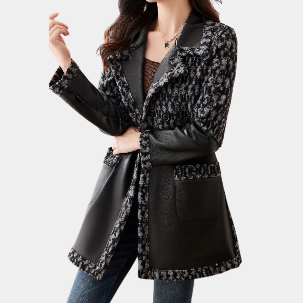 Warm Black Women's Coat with Luxury Finish - Renée-XS-The Livary