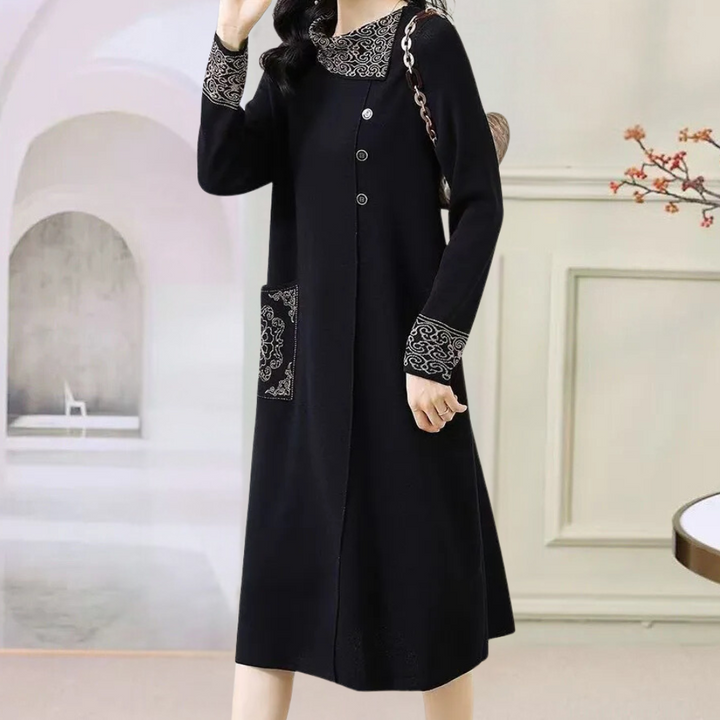 Warm Knitted Midi Dress - Vanya-XS-The Livary
