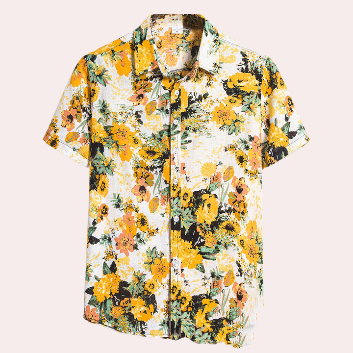 Casual Summer Shirt for Men - Dante-Yellow-S-The Livary