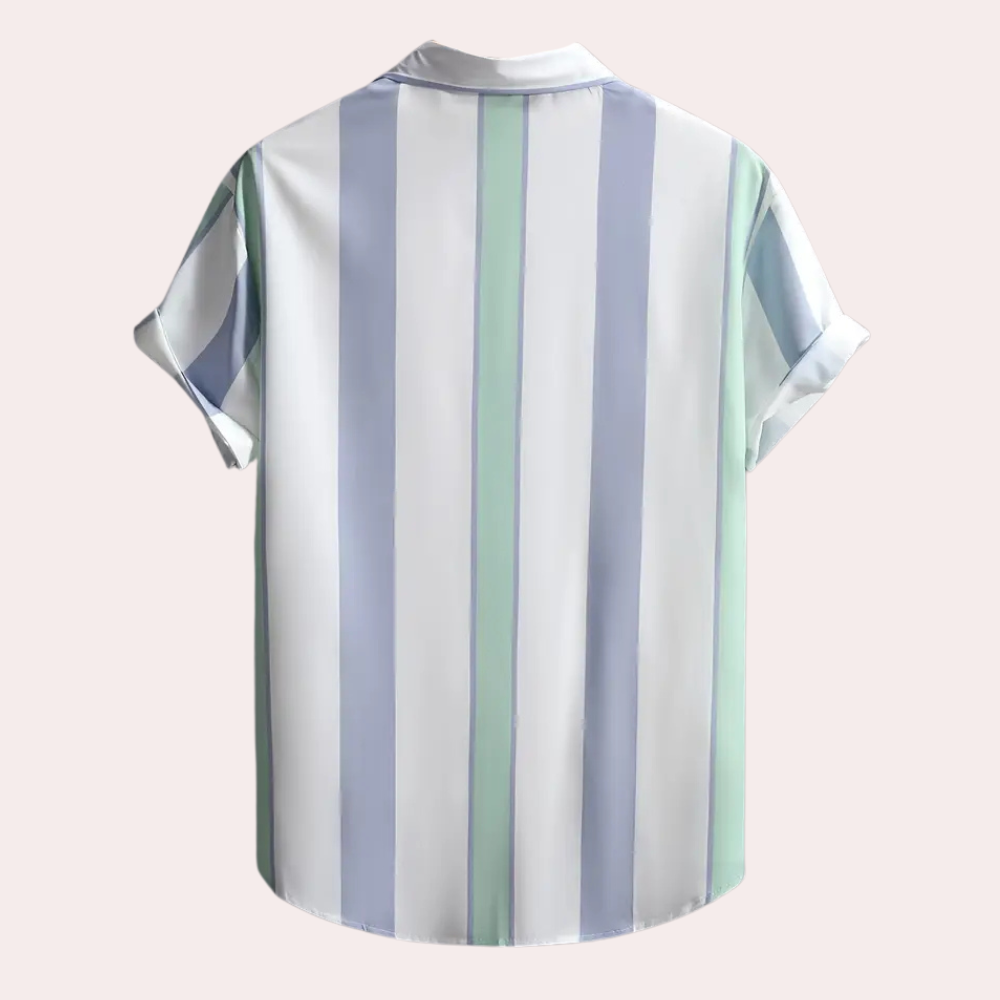 Minimalist Striped Shirt with Button Closure - Felix-S-The Livary